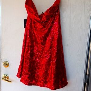Ruby red sequin dress